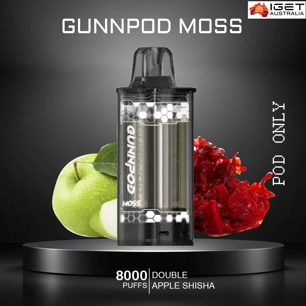 gunnpod moss double apple shisha 8000 puffs pod only 1.jpg