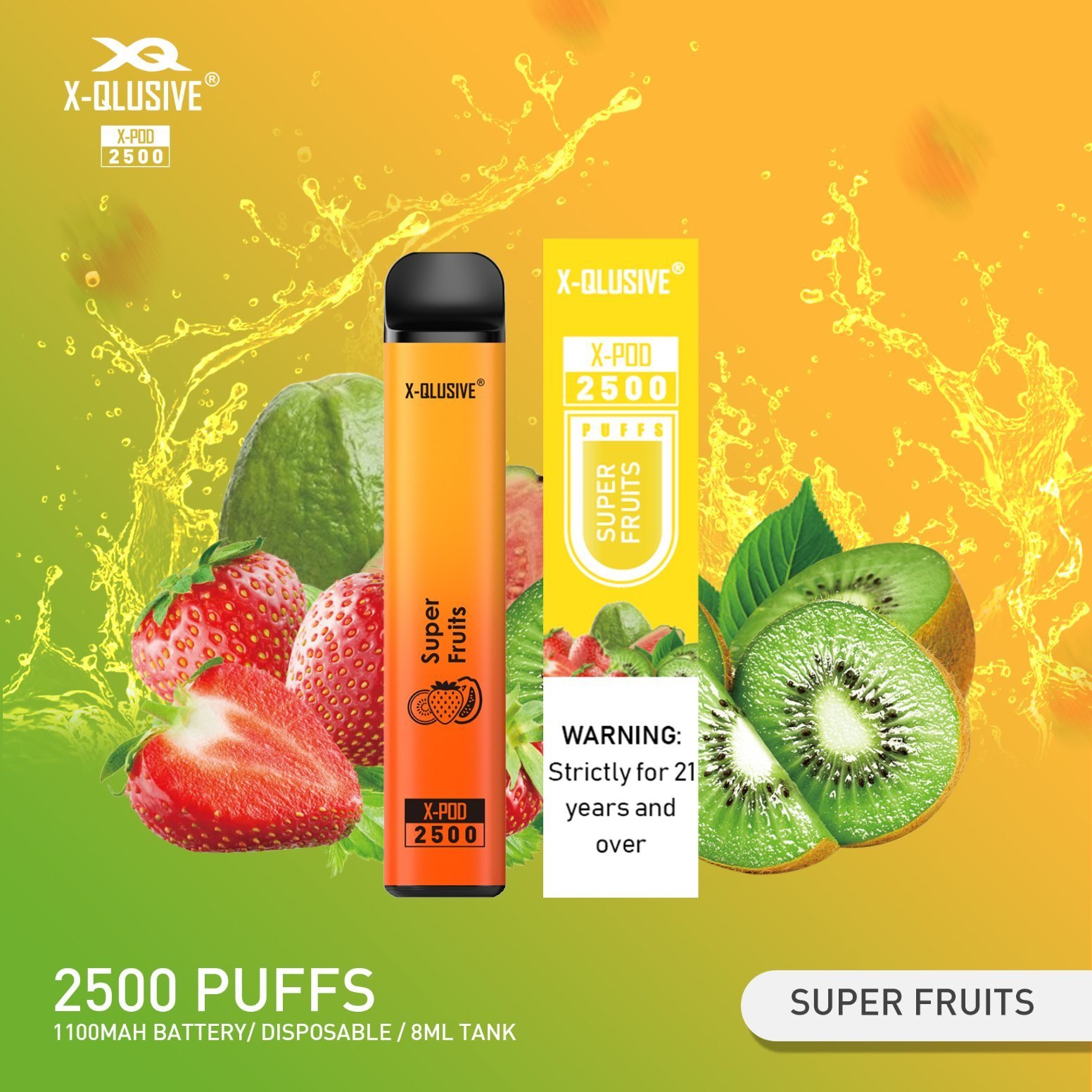 super fruits flavors x qlusive x pod 2500 puffs 1100 mah disposable vape.jpeg